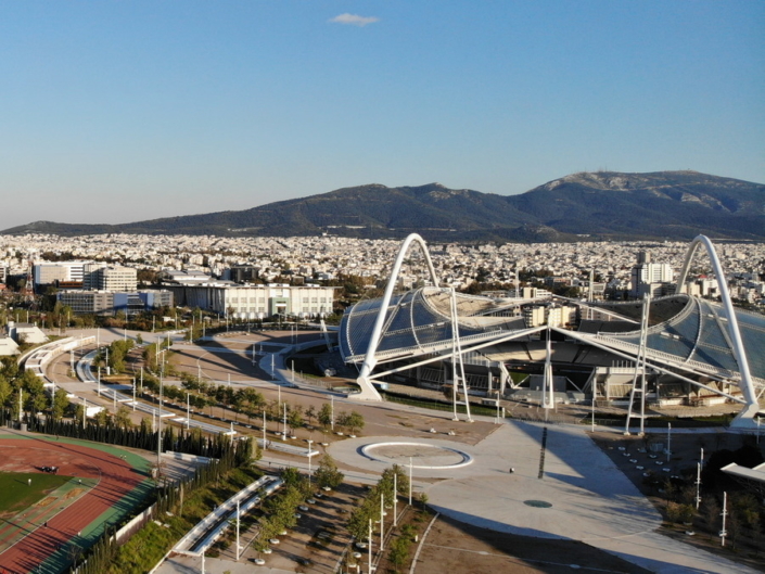 Aerial view of the OAKA Olympic complex, Athens